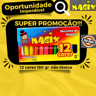 Massinha de Modelar Magix c/12 cores para criançada não toxica