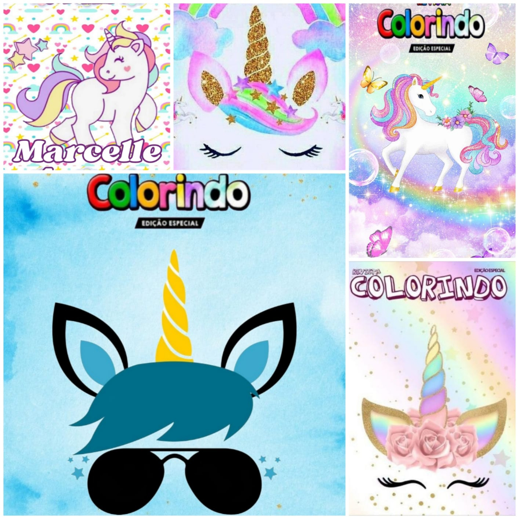 Kit 10 revistinhas de colorir unicornio lembrancinha unicórnio