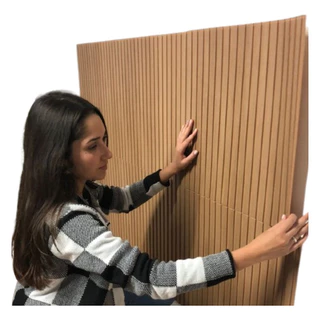 Placa 3d Painel Ripado Parede Auto Adesivo