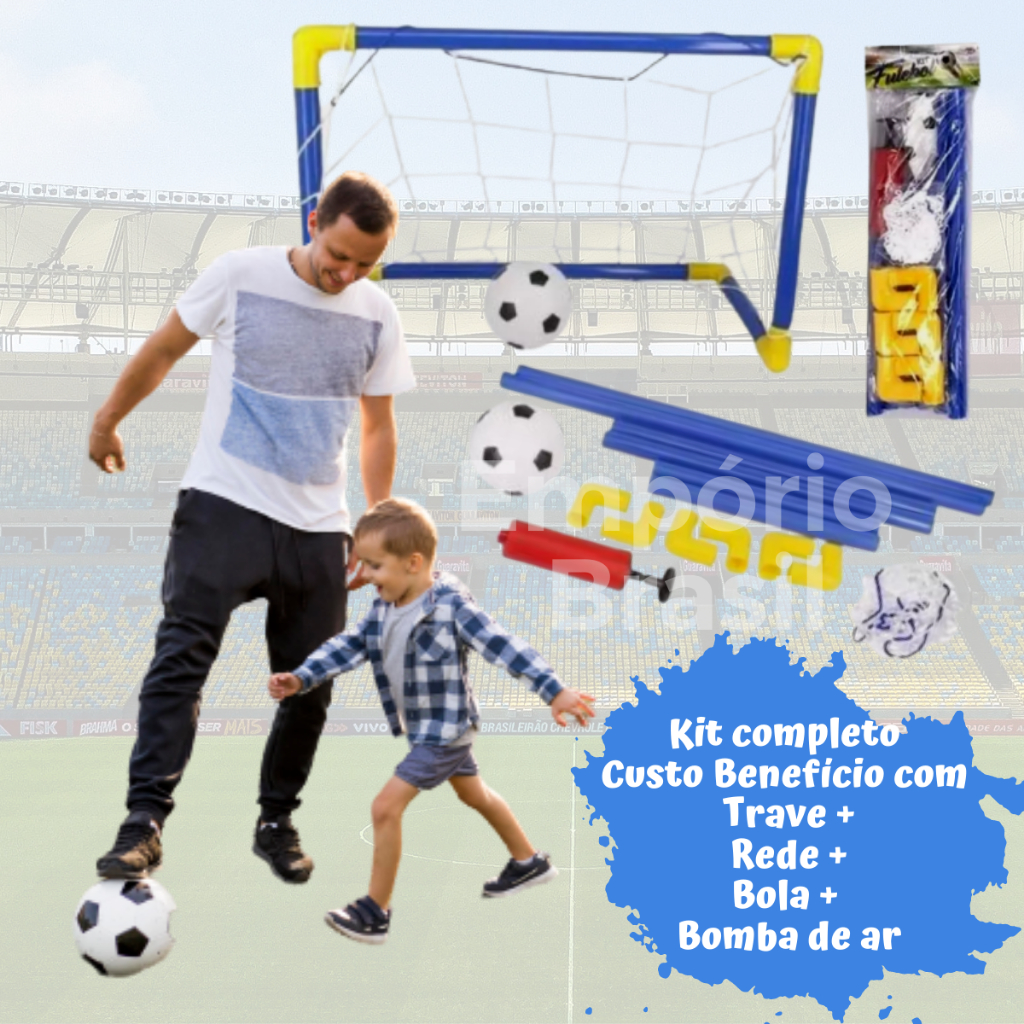 Kit Futebol Infantil Trave Gol Bola Bomba Brinquedo - Compre Agora