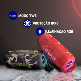 Caixa de som bluetooth RGB a prova d água portátil potente XTRAD WS-805