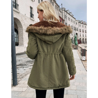 Plus Size M-6XL Casaco frio feminino de inverno com capuz com gola de pele  sintética 2023 forro destacável longo parkas feminino sobretudo estilo