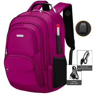 Mochila Feminina Masculina Alto Padrao Resistente Acompanha Cabos