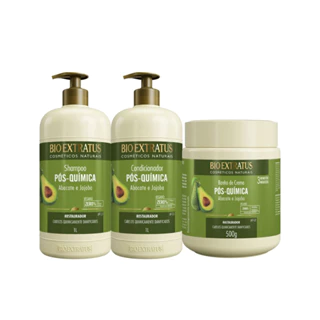 Kit Bio Extratus Pós Química Abacate E Jojoba (Shampoo e Condicionador 1L + Banho de Creme 500g)
