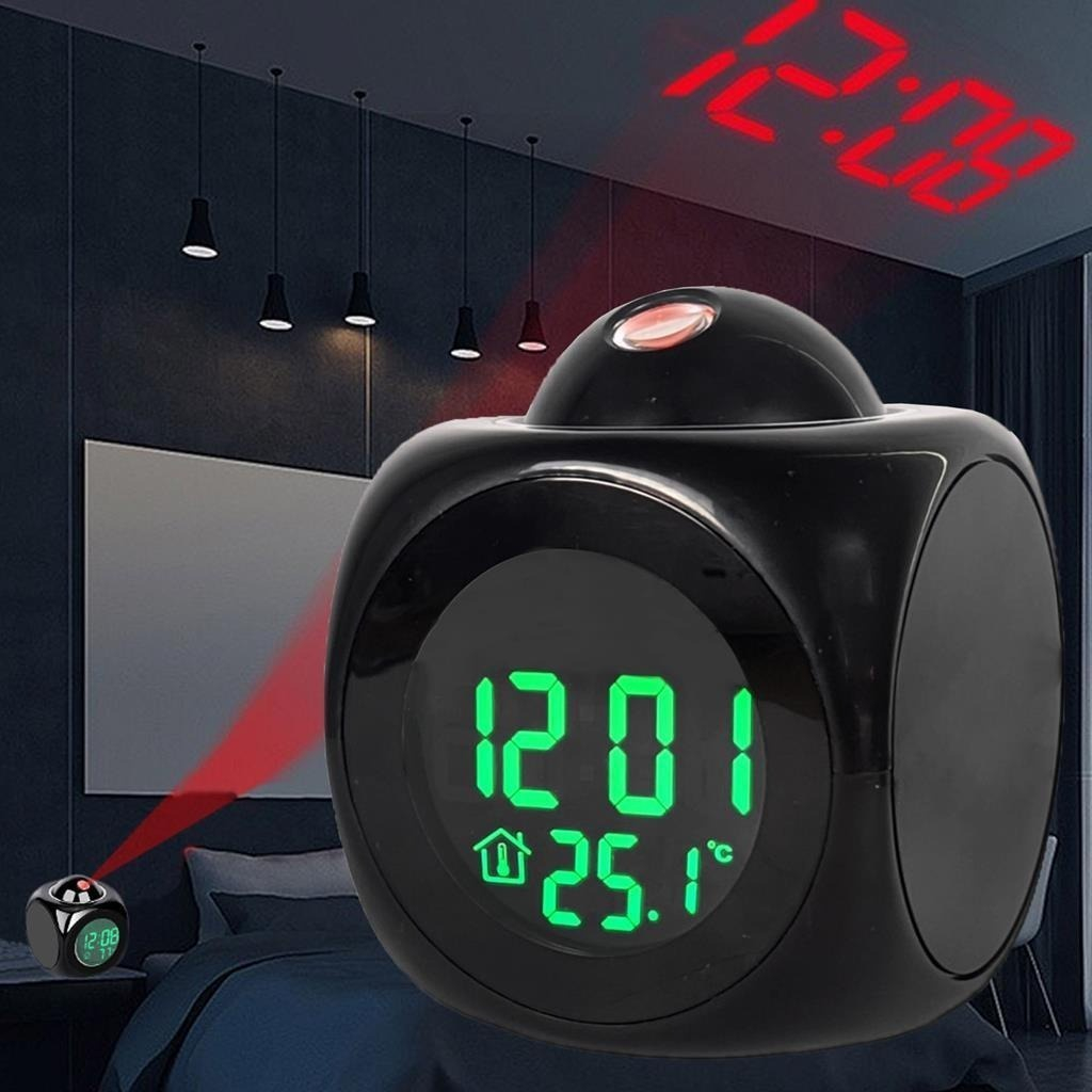 Relogio Digital Led Projetor Cama Cabeceira Despertador NF