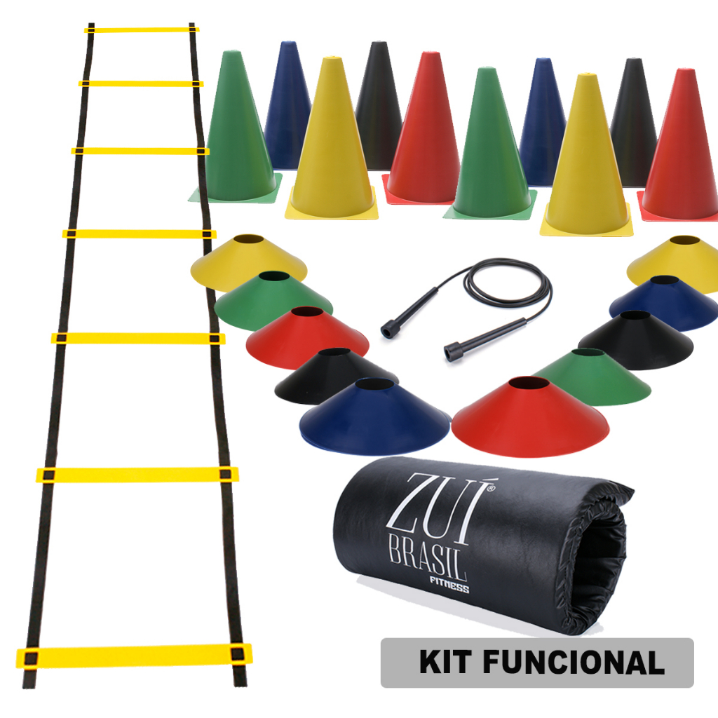 Kit Treino Escada De Agilidade Funcional Colchonete Academia