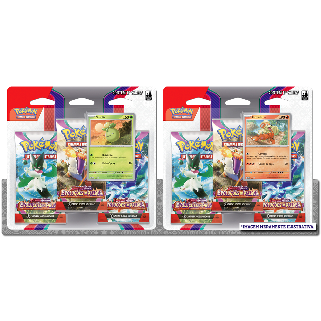 Jogo de Cartas Pokémon - Blister Triplo - EV - Evoluções em Paldea