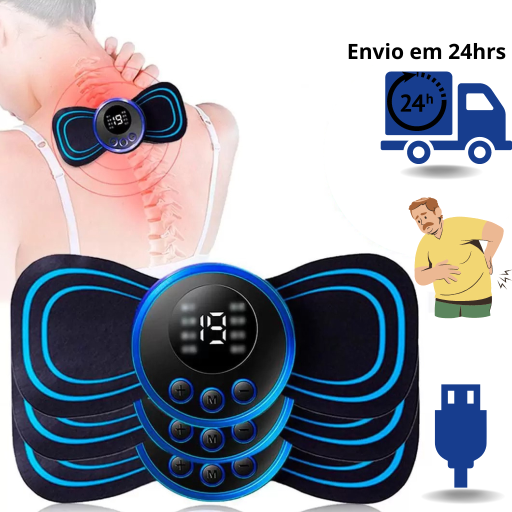 Mini Massageador EMS Estimulador Elétrico De Pescoço Portátil Para Alívio Da Dor Muscular Cervical