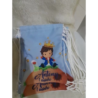 KIT Sacola Mochila Personalizada 20x28 cm QUALQUER TEMA