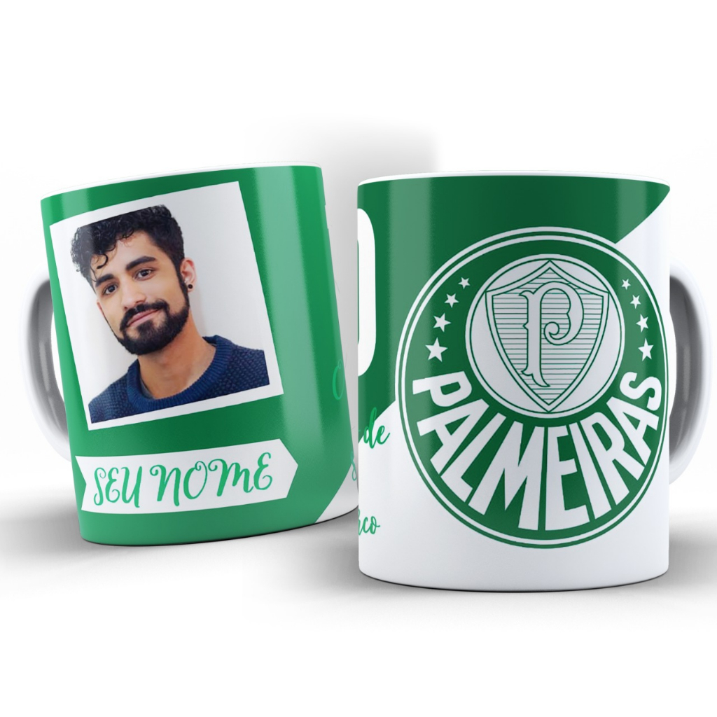 Caneca personalizada do Palmeiras com foto e nome