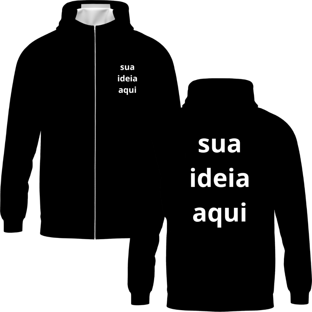 Corta Vento Personalizado Com Sua Ideia Aqui Frente E Verso Casaco Blusa De Frio Masculina Manga Longa Capuz Jaqueta