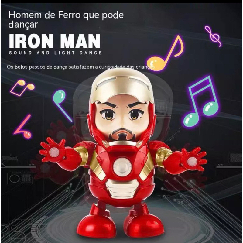 Robo De Brinquedo Robô Dançante Homem De Ferro hulk e pantera Canta e ...
