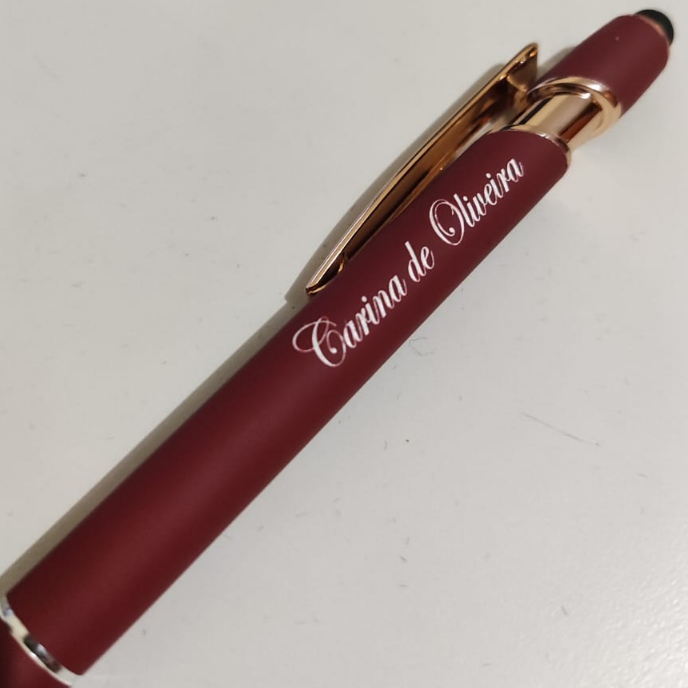 Caneta Metal e Touch Personalizada - Nome, Logo, Profissão, Time