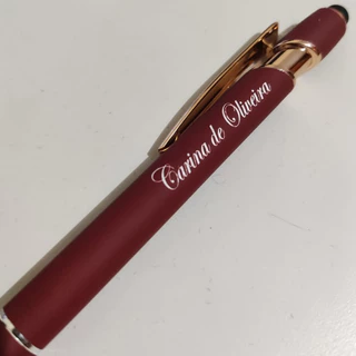 Caneta Metal e Touch Personalizada - Nome, Logo, Profissão, Time