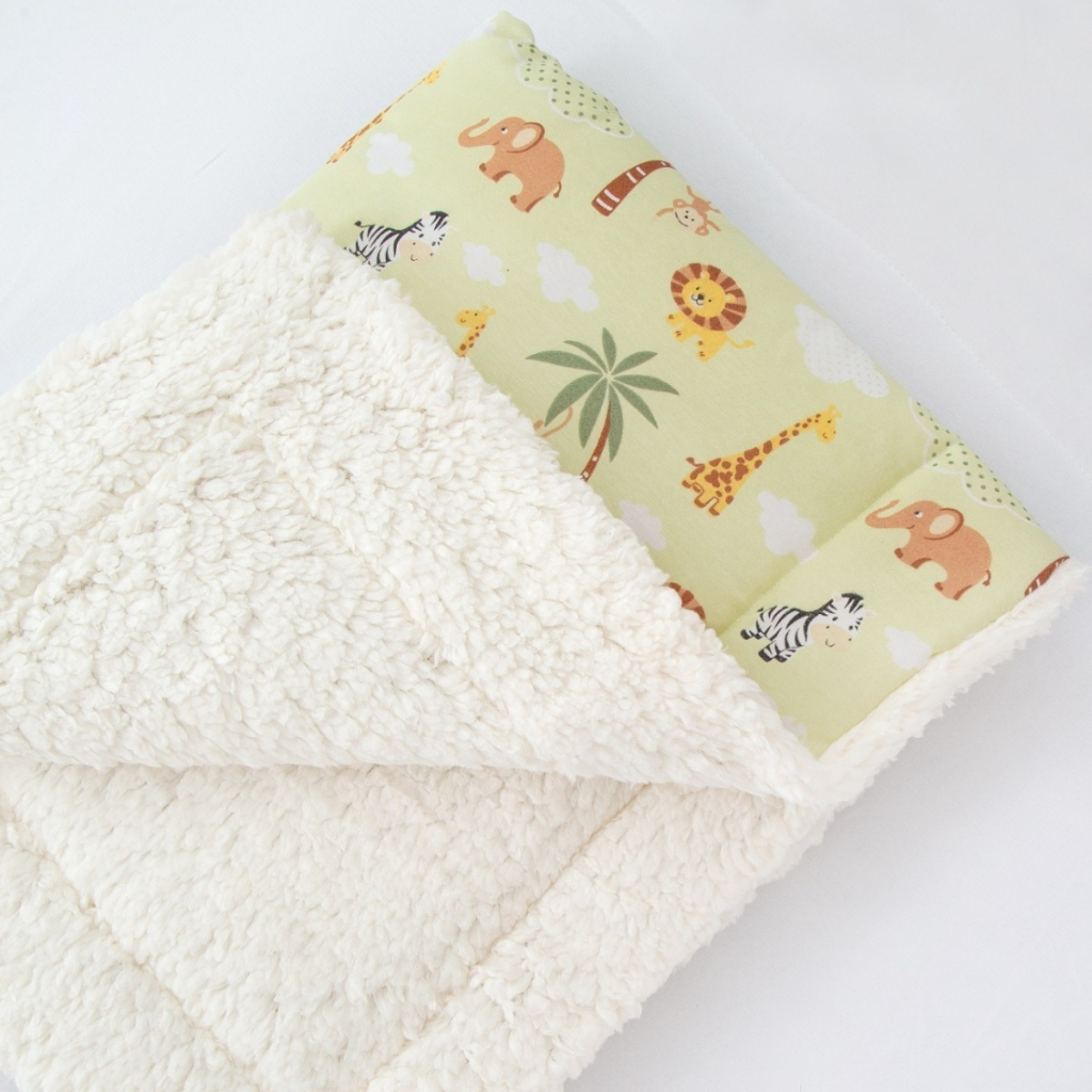 Mantinha Bebê Dupla Face Com Sherpa Cobertor Infantil Grossa - Varias Estampas