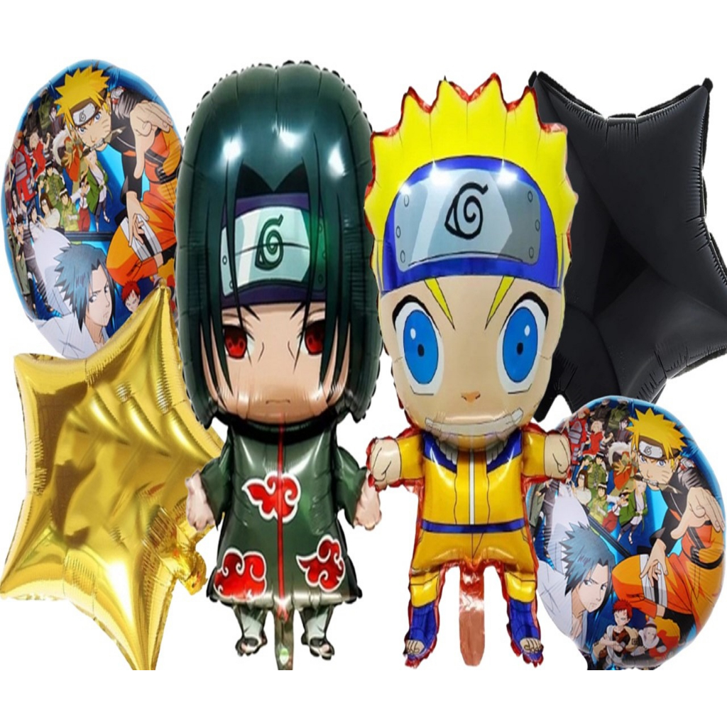 6 pçs dos desenhos animados naruto balões de aniversário 32 polegada número  uzumaki naruto uchiha itachi