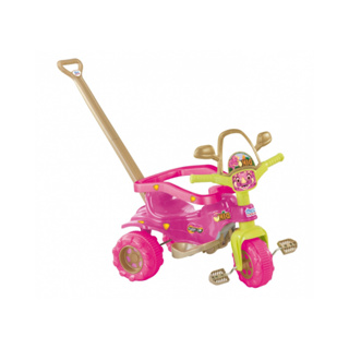 Triciclo Motoca Infantil Dino Rosa Motoca Para Bebe Com Proteção e