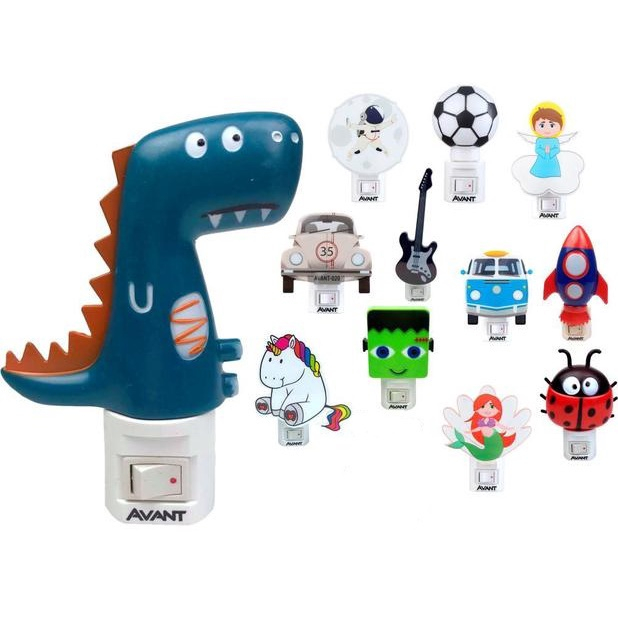 Luz Noturna infantil Lâmpada Tomada Bivolt Vários Personagens Abajur Infantil 1W 50lm 3000K Avant (1 Ano De Garantia)