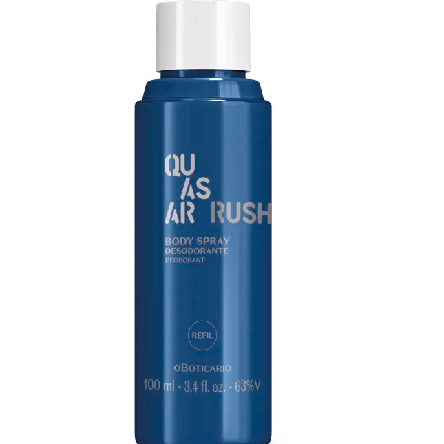 Refil Body Spray Quasar Rush Desodorante 100ml Shopee Brasil
