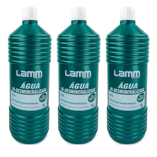 3 Água Desmineralizada 1L Para Radiador e Bateria LAMM