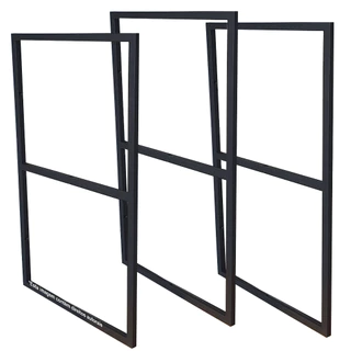 Suporte Duplo Estilo Industrial Preto para Prateleiras de 30cm - 3 UNIDADE (SKU22303)