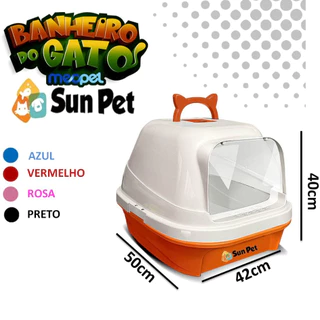 Caixa de Areia Fechada para Gato Kit Mec Pet Banheiro Toalete