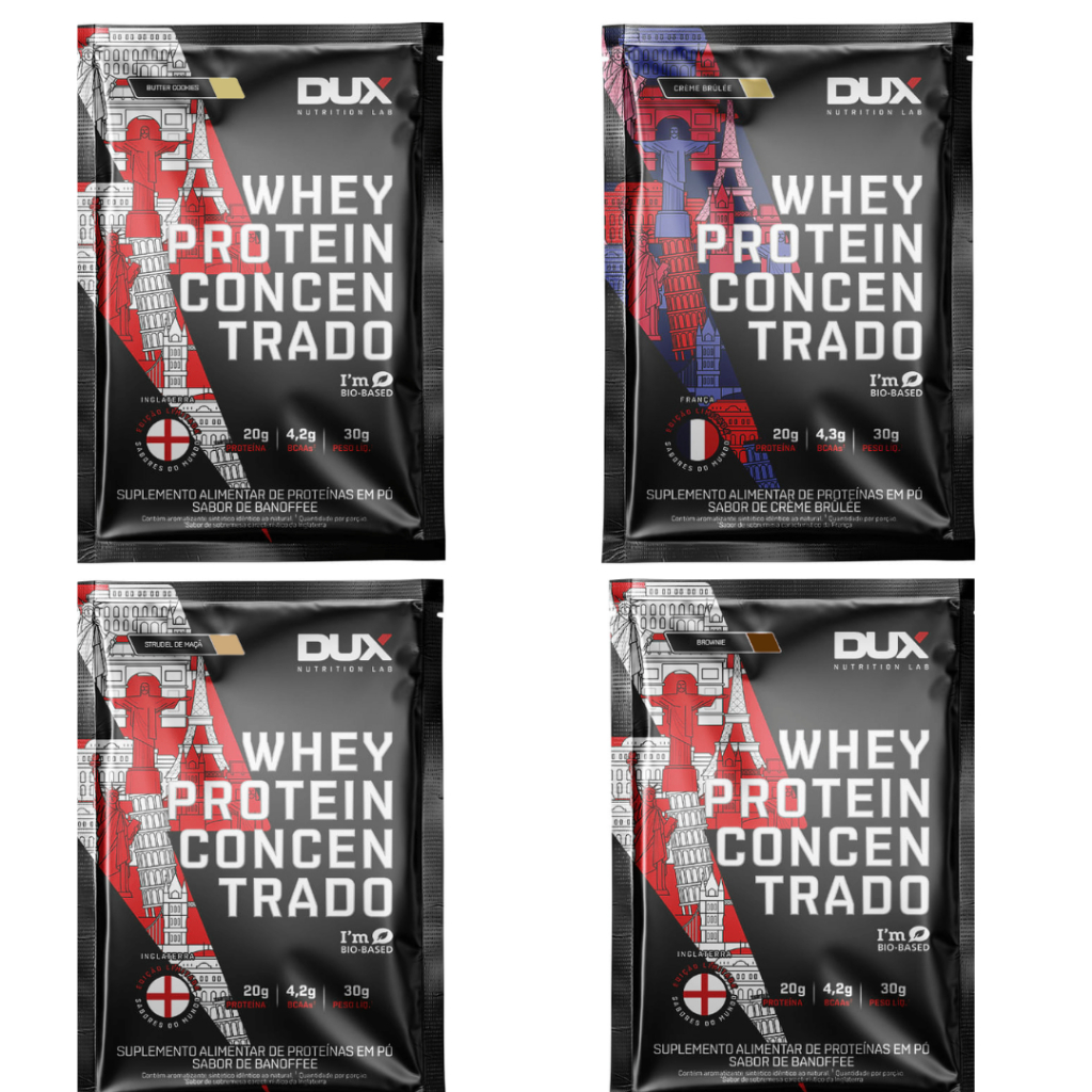 Kit Sachê Whey Protein Dux Concentrado (4 unidades) – Dux Nutrition