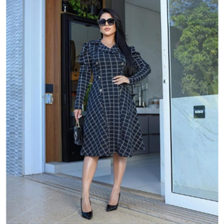 VESTIDO SOCIAL PLUS SIZE MODA EVANGÉLICA ESTILO SOBRE TUDO