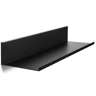 Prateleira Flutuante Decorativa de Parede em Chapa Metalica Preta 30cm