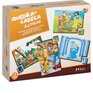 JOGO QUEBRA-CABEÇA CLÁSSICO 24 PEÇAS + 4 ANOS AQUARELA