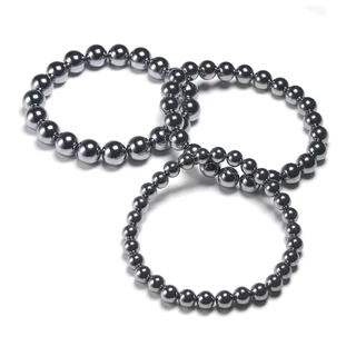 Pulseira Pedra Natural Hematita Magnética 8mm - Proteção