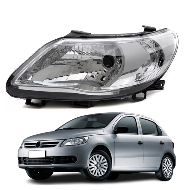 Farol Dianteiro Gol G5 Saveiro Voyage 2009 2010 2011 2012 Cromado Foco ...