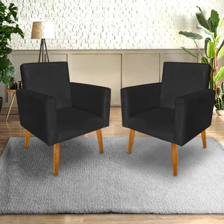 Kit 2 Poltronas Nina Decorativa Sala - Quarto - Promoção