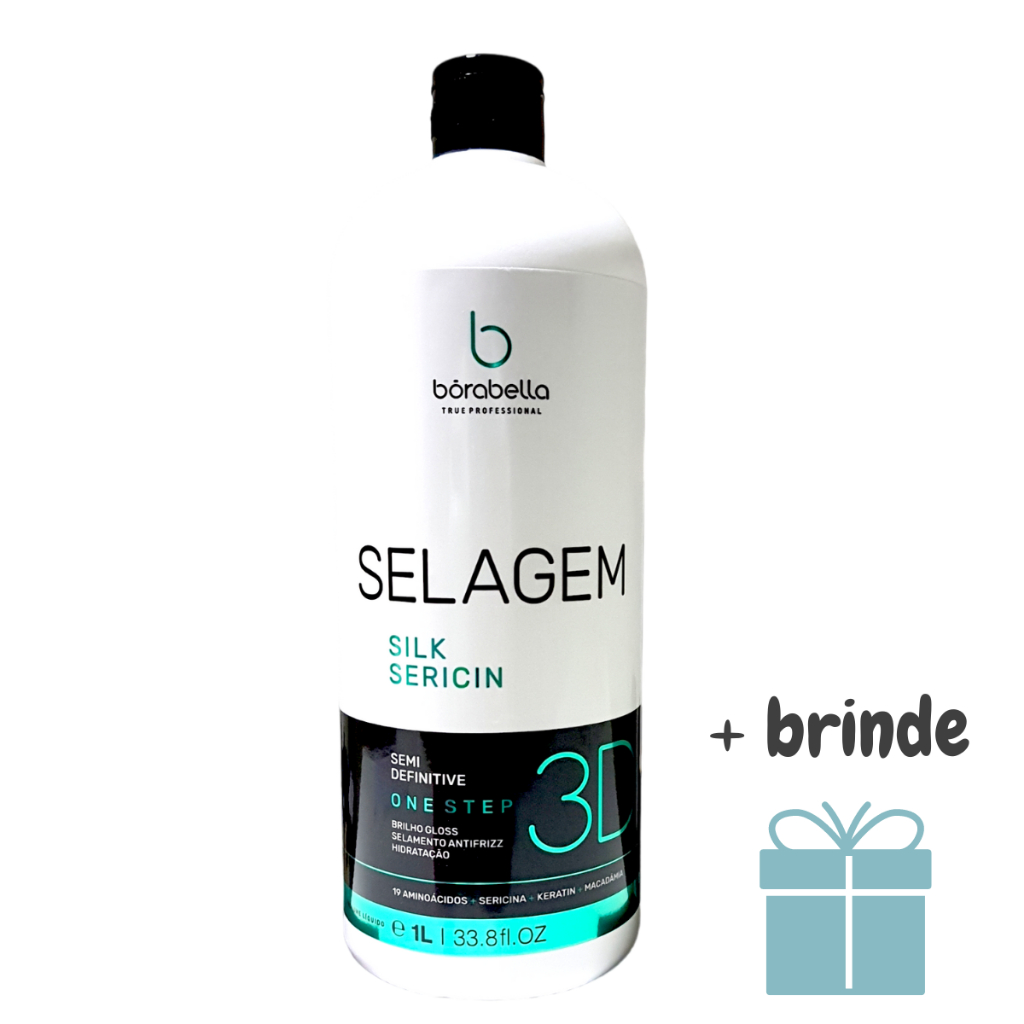 Traitement Kératine Borabella Selagem 3D Sealant Silk - 1 Litre, Crème Pour Tous Types De Cheveux