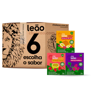 Kit Chá Leãozinho Água Gelada Kids - 6 Caixas / 60 Sachês - Escolha o Sabor