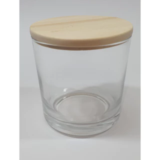Copo Para Vela De Vidro Com Tampa De Madeira 265ml - 24un