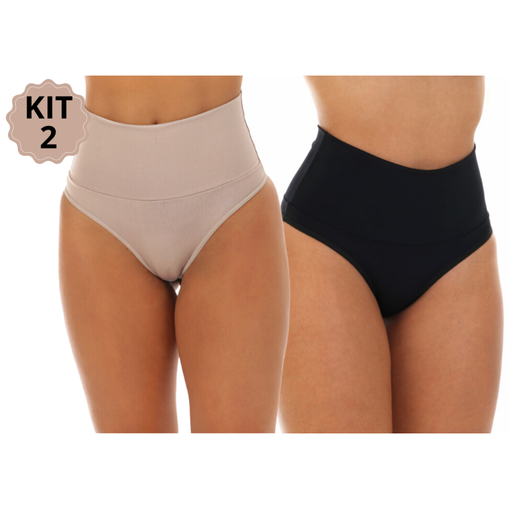 KIT 2 Cinta Suplex Fio Modeladora Pós Parto Alta Pressão