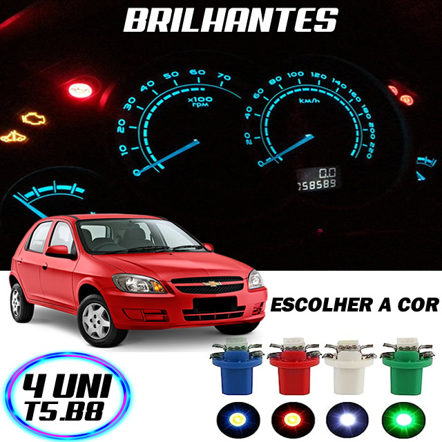 Lâmpada T5 B8.5D w5w Painel Celta Corsa Gol Montana Prisma Meriva Parati 4 Peças