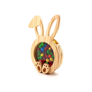 Coelho de Páscoa em Pinus Cru – Porta Ovinhos, Balas e Enfeite para Mesa Infantil em Oferta na Shopee