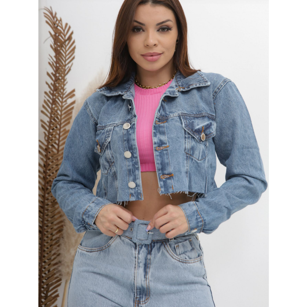 jaqueta cropped jeans feminina em Promoção na Shopee Brasil 2024