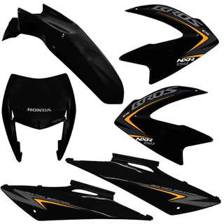 Kit Carenagem Nxr 150 Bros 2012 Es Preta Modelo Original