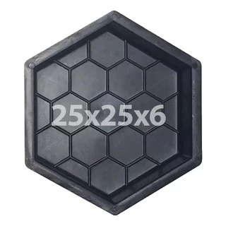 10 unidades forma para calçamento sextavada estriada 25x25x6 preta