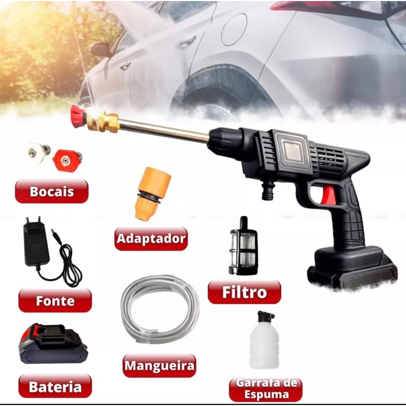 Pistola Da Água Lavadora de Alta Pressão Recarregável Portátil (Envio rapido)