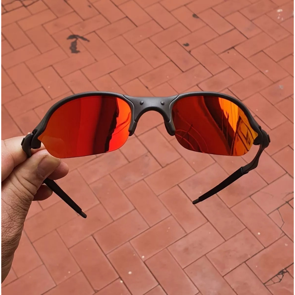 Oculos Oakley Juliet Xmetal Vermelha Doble X Mandrake em Promoção