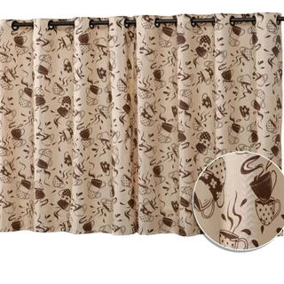 Cortina de Cozinha 2,20 x 1,40 Oxford Estampado janela vitro