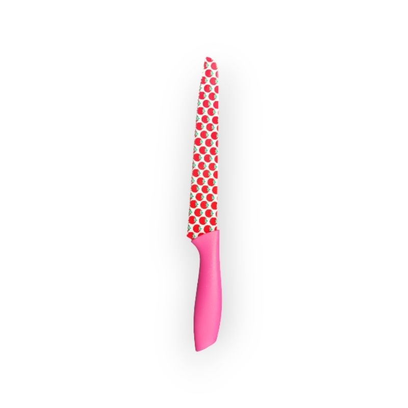 Faca pão utensílio de cozinha, com decoração rosa