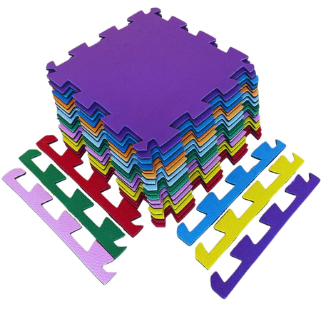 Kit 12 Tatames 50x50 10mm Colorido Economico