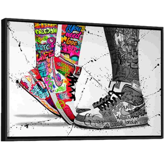 Quadro Grande Casal Grafite Com Moldura + Acetato