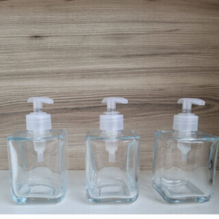 kit 03 Frascos de Vidro Diamante p Sabonete ou Álcool ou válvula Pump