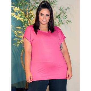 Blusa Plus Size Feminina em Tecido Dry Fit Furadinho Seca Rápido